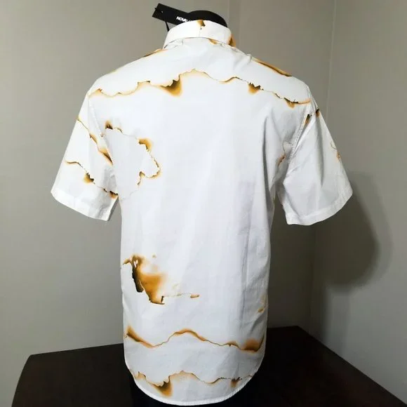 White and Gold Men's Shirt - Picture 4 of 9